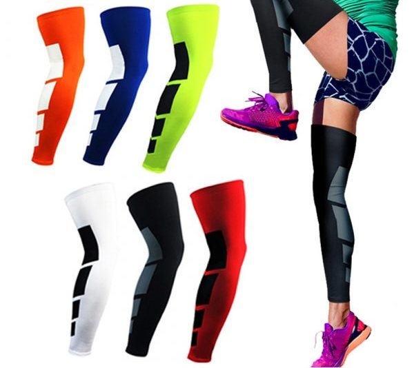 Calf Compression Leg Sleeves - Football Leg Sleeves for Adult Athletes -  Shin Splint Support-White 