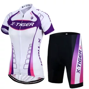 WOMEN’S CYCLING SUIT – “X-PRO” – WHITE & PURPLE