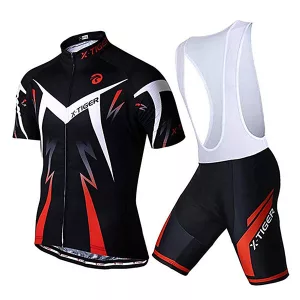 MEN’S CYCLING SUIT “X-PRO” – CYCLING SET WITH BIB SHORTS RED
