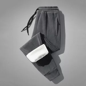 Fleece Joggers Men Winter Pants