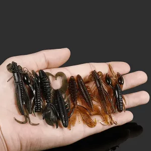 Silicone Fishing Lure Shrimp Worm Bait Set