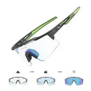 Photochromic Cycling Glasses - Mountain Bike - Black-Green-Blue
