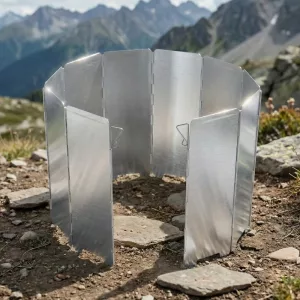 camping stove windshield, stove windshield, gas stove windshield